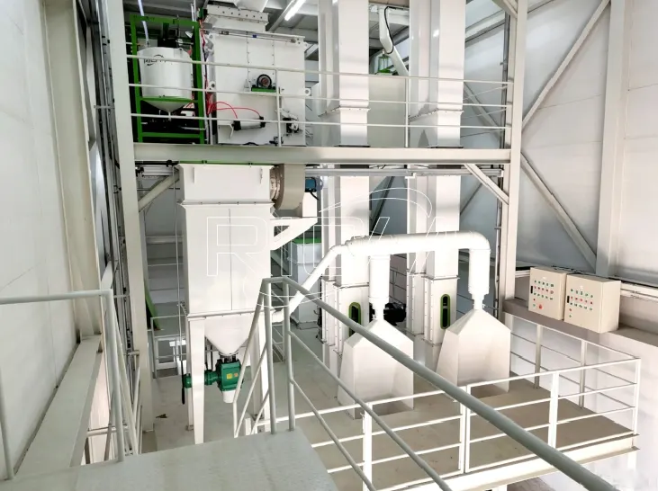 10TPH premix and powdered feed production plant installed in Thailand, complete animal premix feed mill line